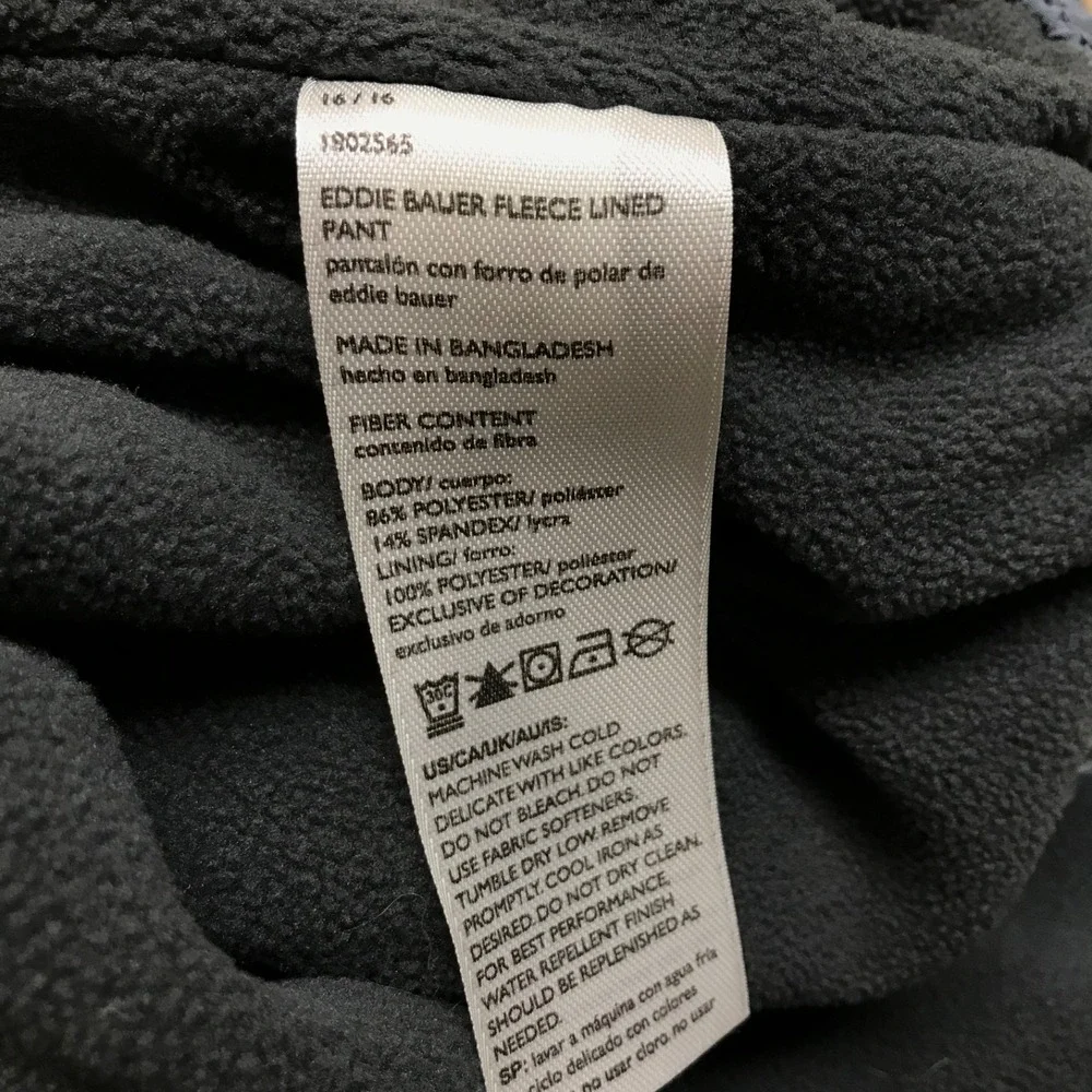 Eddie Bauer Jogger Pants Fleece‎ Lined Womens Size 16 Blue Pull On Winter Hiking